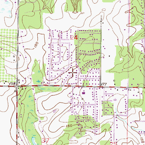Topographic Map of Meadow Lake, AL