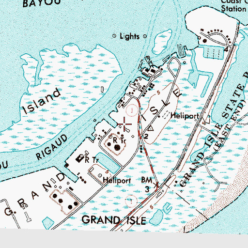 Topographic Map of Conoco Incorporated Heliport, LA