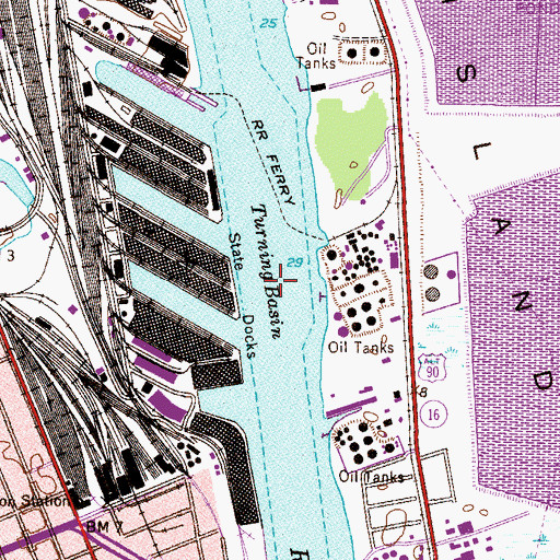 Topographic Map of Mobile Turning Basin, AL