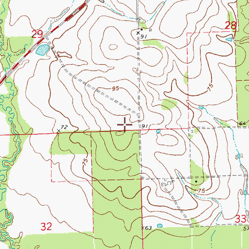 Topographic Map of Shaw Crop Service Airport, LA