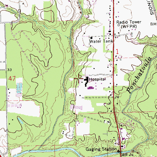 Topographic Map of Seventh Ward General Hospital Heliport, LA