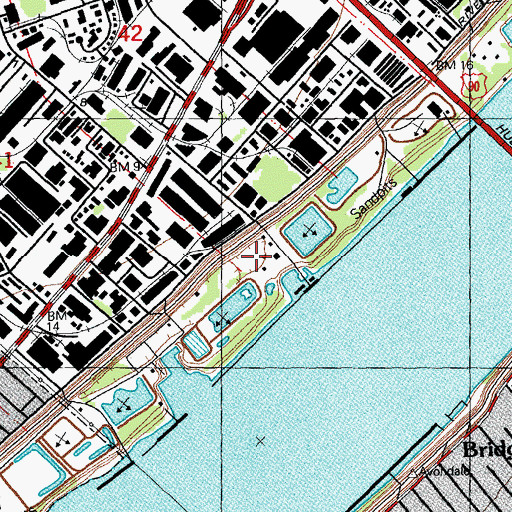 Topographic Map of Phi Harahan Heliport, LA