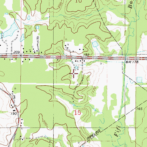 Topographic Map of Touchstone Ridge Ultralight Flightpark, LA