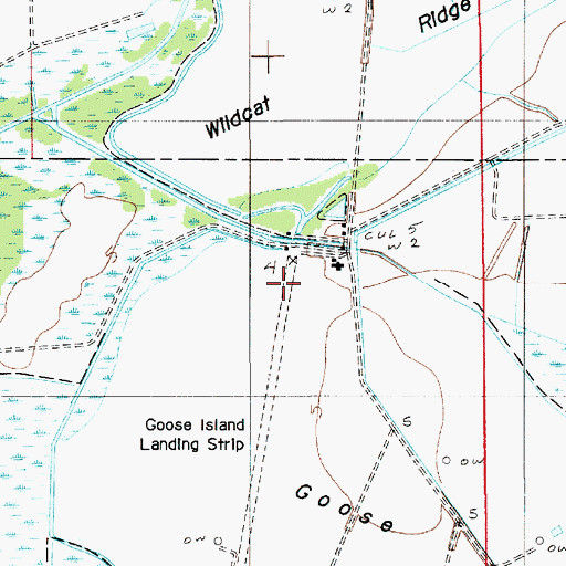 Topographic Map of Goose Island Airport, LA