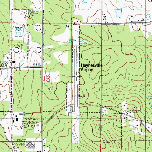 Topographic Map of Haynesville Airport (historical), LA