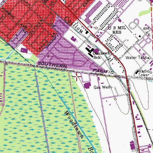 Topographic Map of South Louisiana Medical Center Heliport, LA