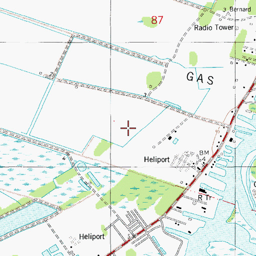 Topographic Map of Intracoastal City Heliport, LA