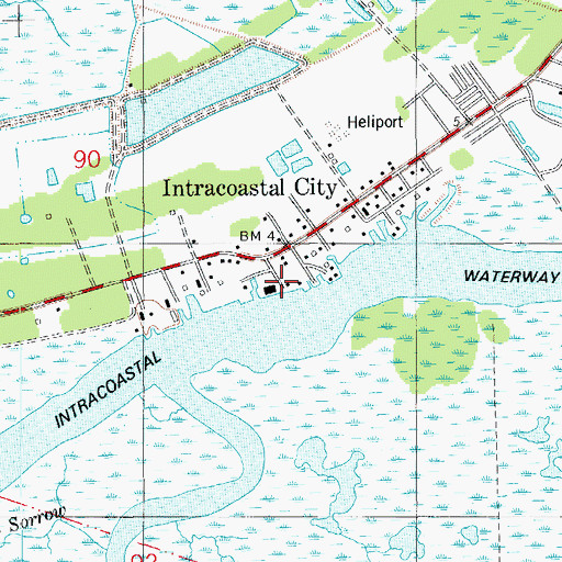 Topographic Map of Tenneco Intracoastal Heliport, LA