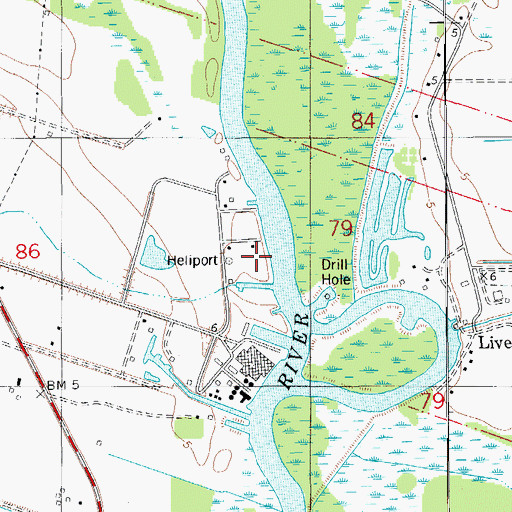 Topographic Map of Exxon Intracoastal City Terminal Seaplane Base, LA