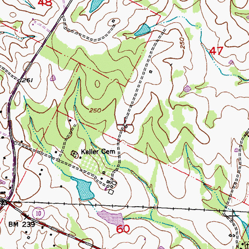 Topographic Map of Howell 1 Airport, LA