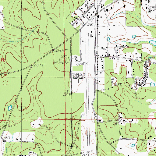 Topographic Map of Jena Airport, LA