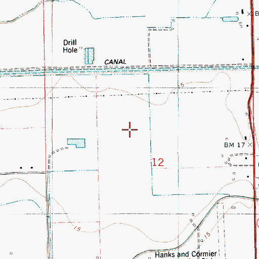 Topographic Map of Hanks Airport (historical), LA