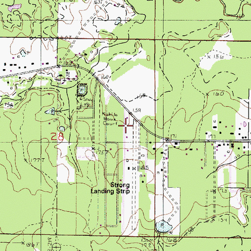 Topographic Map of Bluebird Hill Airport, LA