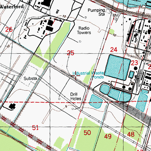 Topographic Map of Waterford 3 Heliport, LA