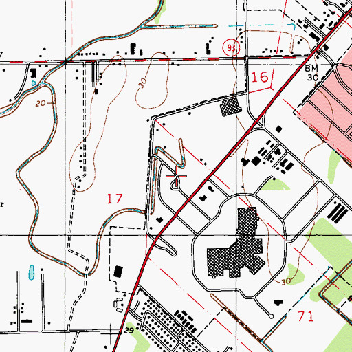 Topographic Map of Acadiana One Office Building Heliport, LA