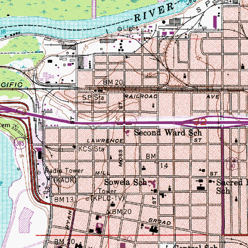 Topographic Map of Troop D Heliport, LA