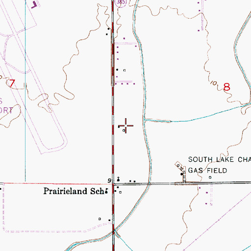 Topographic Map of Lake Charles Office Heliport, LA