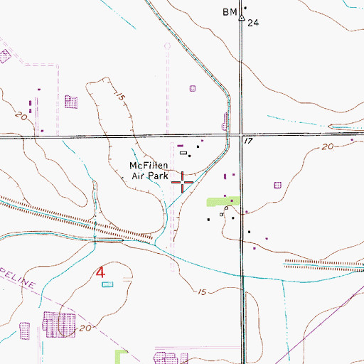 Topographic Map of Lake Charles Heliport, LA