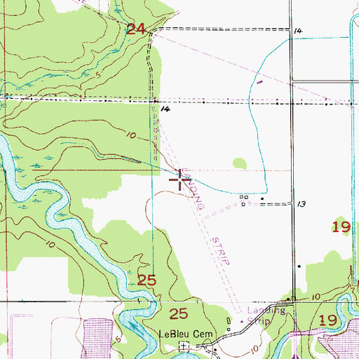 Topographic Map of Chloe Airport, LA