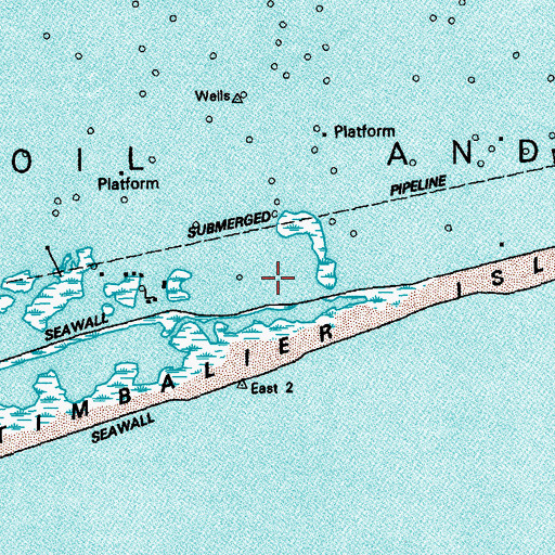 Topographic Map of Timbalier Bay Seaplane Base, LA