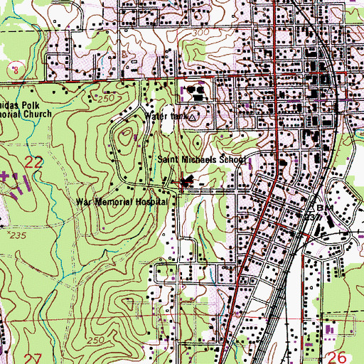 Topographic Map of Byrd Memorial Hospital Heliport, LA