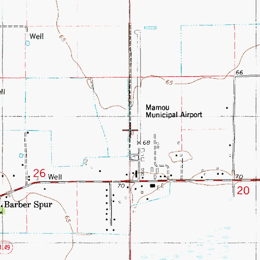 Topographic Map of Central Farmers Coop Airport, LA