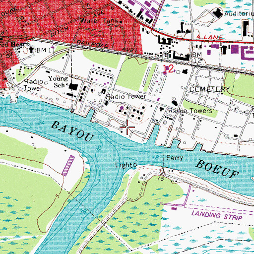 Topographic Map of Kerr McGee Heliport, LA