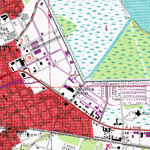 Topographic Map of The Offshore Telephone Company Heliport, LA
