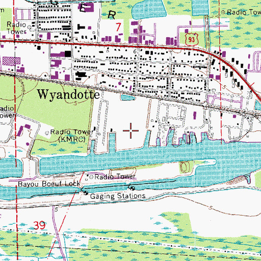 Topographic Map of Texaco Heliport, LA