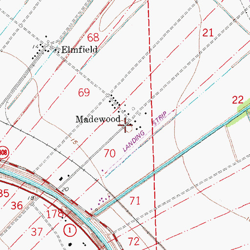 Topographic Map of Dons Flying Service Airport (historical), LA