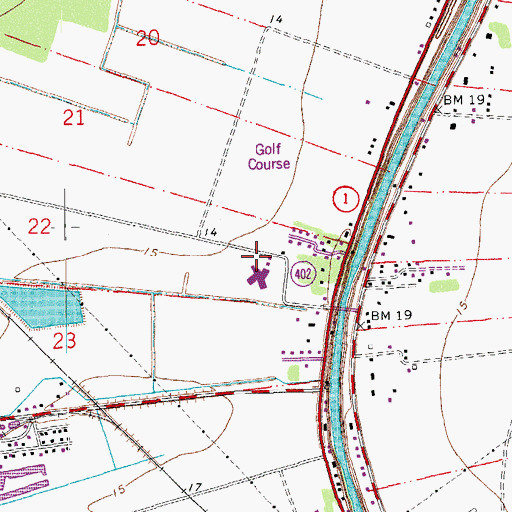 Topographic Map of Assumption General Heliport, LA