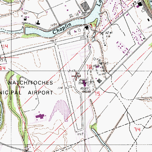 Topographic Map of Natchitoches Regional Airport, LA