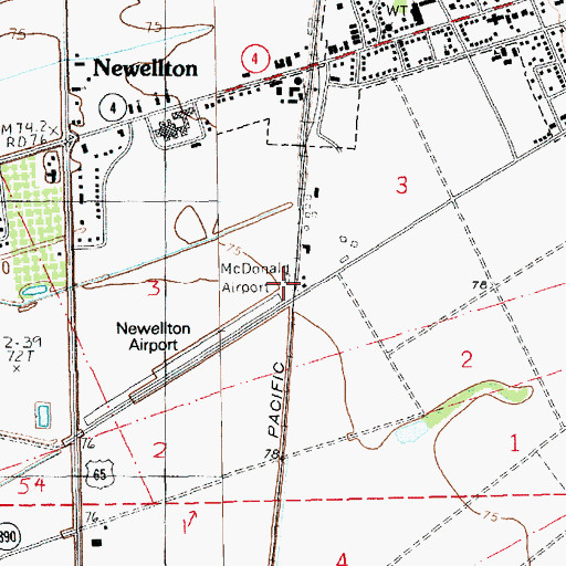 Topographic Map of Delta Dusters, LLC Airport, LA