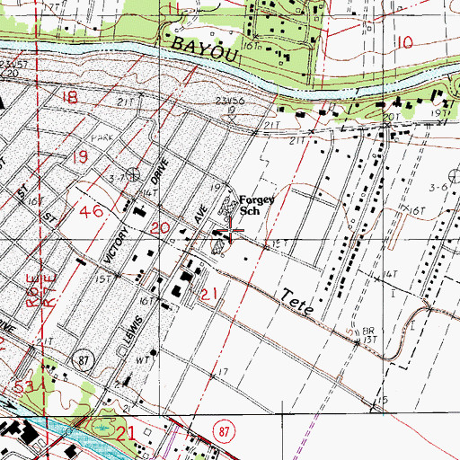 Topographic Map of Dauterive Hospital Heliport, LA
