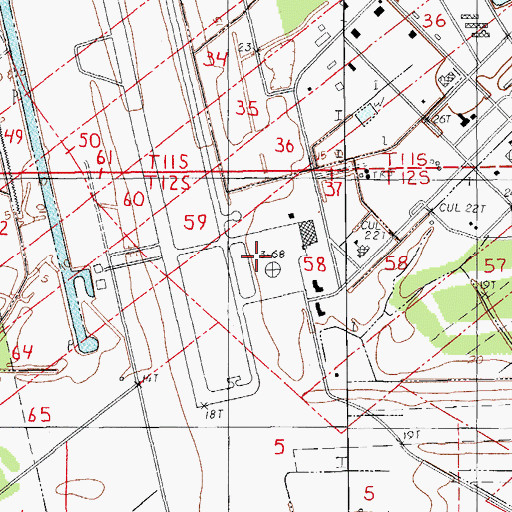 Topographic Map of Acadiana Regional Airport, LA