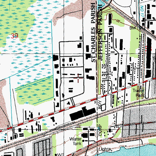 Topographic Map of Moisart Heliport, LA