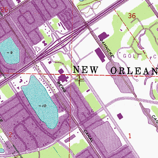 Topographic Map of Humana Hospital-New Orleans Heliport, LA