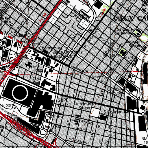 Topographic Map of Chevron Place Heliport, LA