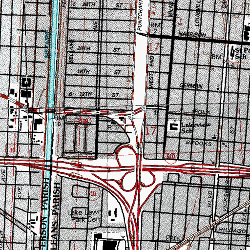 Topographic Map of Troop B Heliport, LA