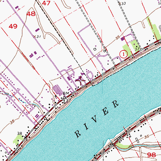 Topographic Map of Pointe Coupee General Hospital Heliport, LA