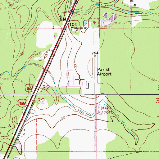 Topographic Map of Allen Parish Airport, LA