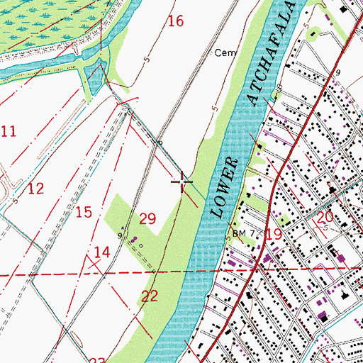 Topographic Map of Aquatic Aviation Seaplane Base, LA