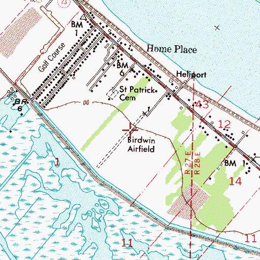 Topographic Map of Birdwin Airport, LA