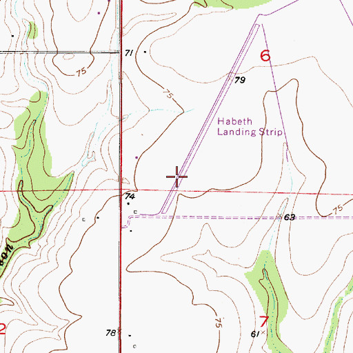 Topographic Map of Habetz Airport, LA