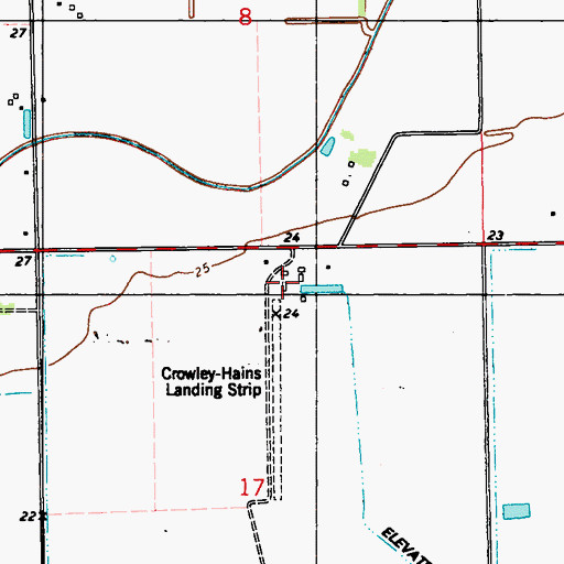 Topographic Map of Hains Airstrip, LA