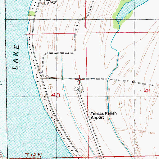 Topographic Map of Tensas Parish Airport, LA