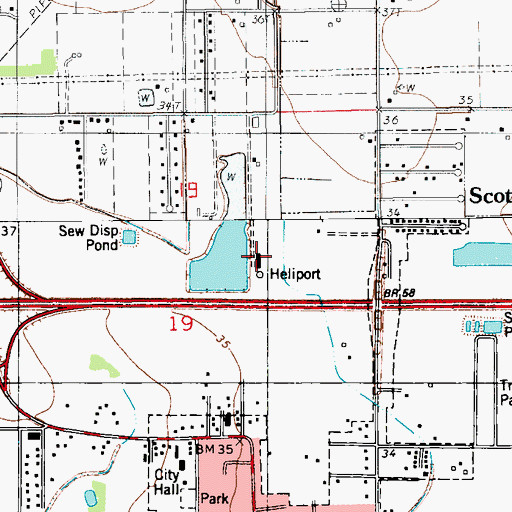Topographic Map of Industrial Helicopters Inc Airport, LA