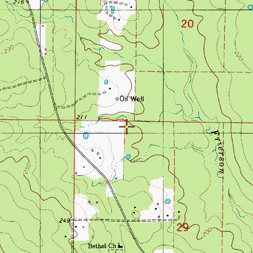 Topographic Map of Heinsohns Airfield (historical), LA