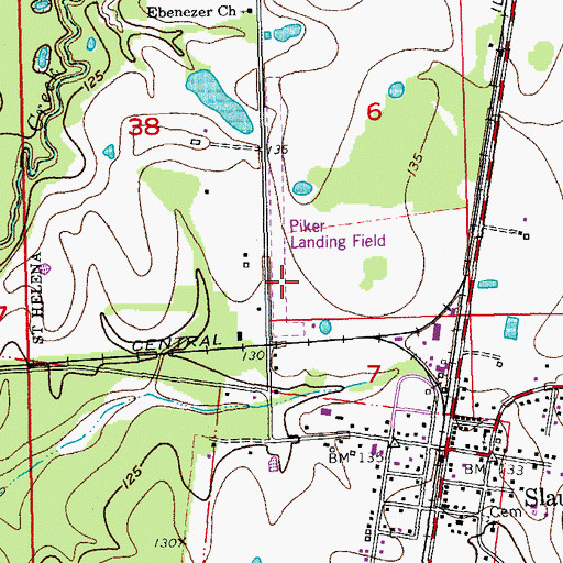 Topographic Map of Slaughter Airpark, LA