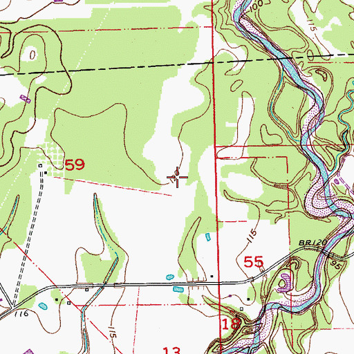 Topographic Map of Annison Private Airport, LA